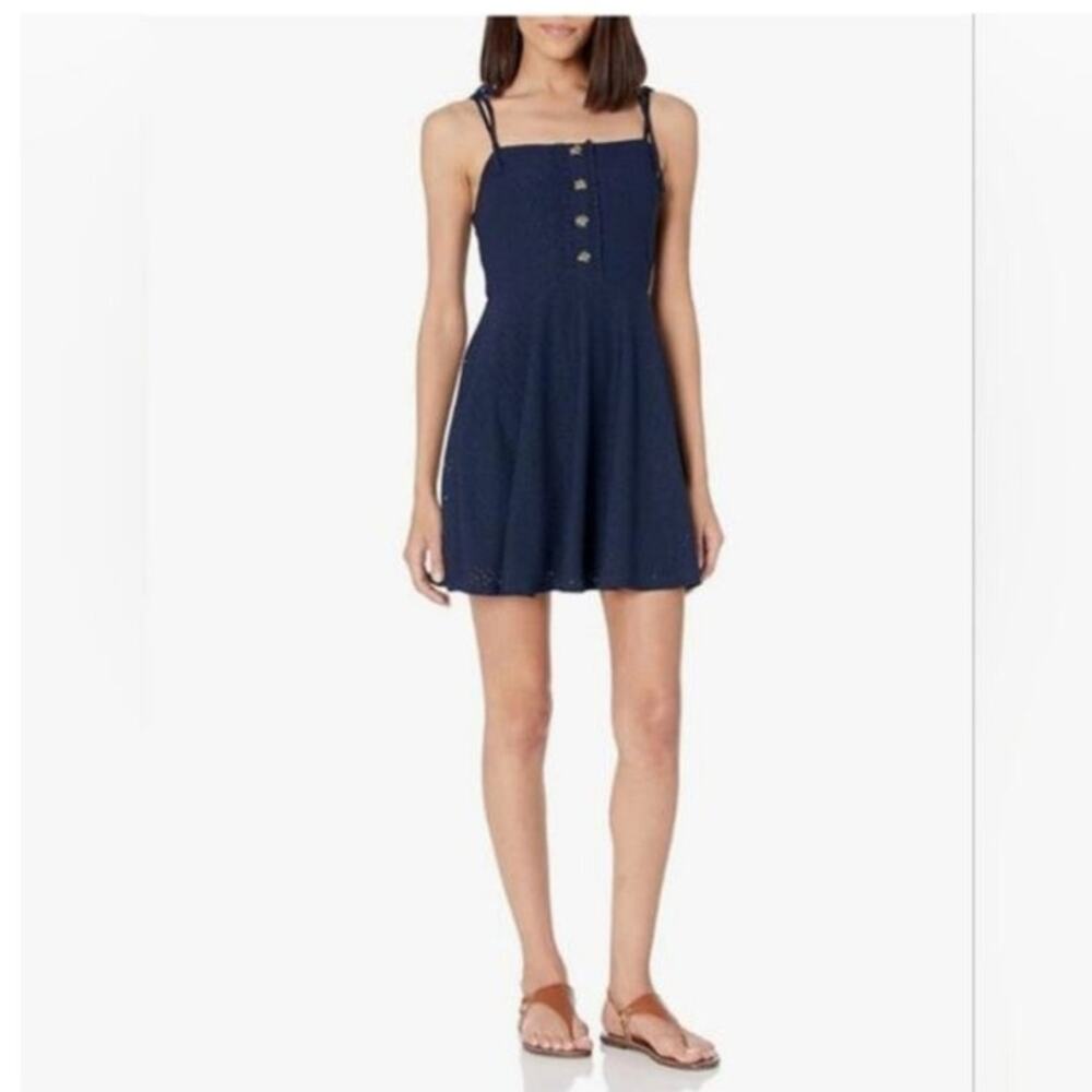 Speechless Woman's Navy Blue Western Cottage Core Mini Dress Size Small